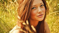 Woman faces outdoors freckles redheads Lindsay Hansen
