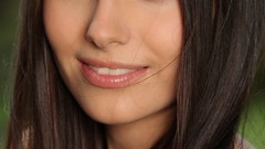 Woman faces outdoors long hair brunettes models portraits 