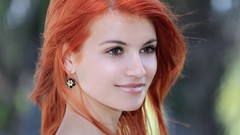 Woman faces outdoors magazines redheads depth of field Violla 