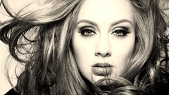 Woman faces singers grayscale Adele (singer)