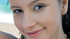 Woman faces smiling brunettes models Rosalin E Karina N