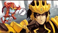 Woman family armor Warriors male long hair boots green eyes 