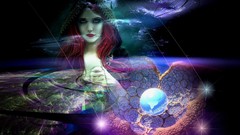 Woman fantasy art artistic orbs