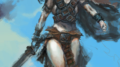 Woman fantasy art barbarian