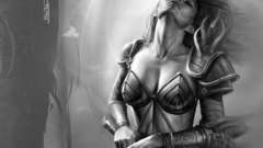 Woman fantasy grayscale neverwinter
