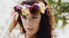 Woman fashion green eyes brunettes fashion model fashion 