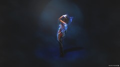 Woman feel dark background minimalistic digital art