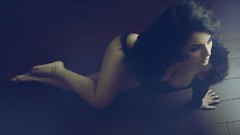 Woman floor brunettes models boobs Sofia Volver