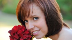 Woman Flowers redheads Hayden