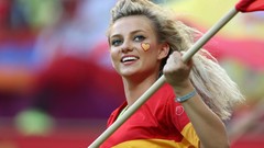 Woman Football fans blondes Spanish football fans