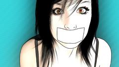 Woman gag Tape