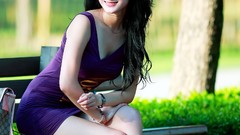 Woman Garden Chinese Actress outdoors asians singers models Xin 