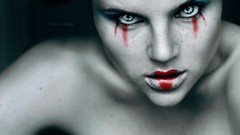 Woman geisha face paint Hime