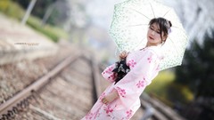Woman geisha kimono asians models Korean Japanese clothes Han 
