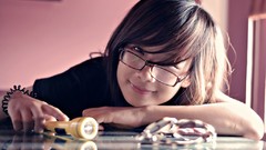 Woman glasses asians models flashlights girls with glasses Viet 