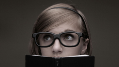 Woman glasses Books faces