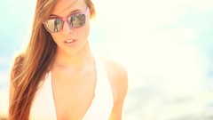 Woman glasses brunettes bikini TeraVena Sugimoto