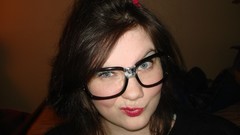Woman glasses brunettes ruby nerd