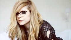 Woman glasses Celebrity Avril Lavigne faces smirk blondes 