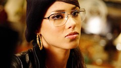 Woman glasses hats Celebrity earrings alicia keys long hair 