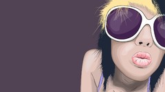 Woman glasses sunglasses models artwork digital art duckface