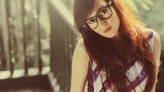 Woman glasses sunlight brunettes girls with glasses citra