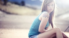 Woman glasses tattoos sunlight models TeraVena Sugimoto