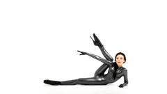 Woman gloves latex catsuits