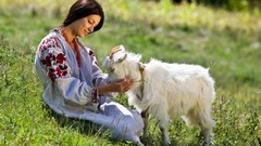 Woman goat brunettes