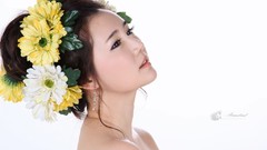 Woman goddess asians models flower in hair Korean Han Ga Eun
