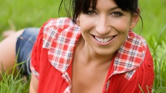 Woman grass cleavage Maria