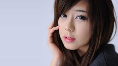 Woman gray background asians brunettes models Korean Kim Ha Yul