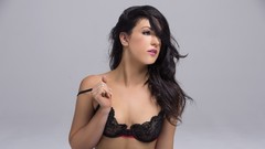 Woman gray background models lace bra