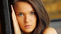 Woman gray eyes brunettes models Chantelle A
