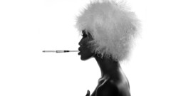 Woman grayscale naomi campbell