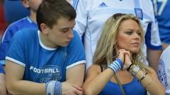 Woman Greek blondes euro 2012 soccer football fans