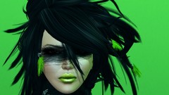 Woman green background faces Simple Background Second Life