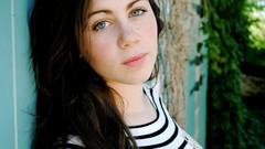 Woman green eyes brunettes freckles Camille Deviantart
