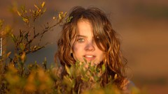 Woman green eyes brunettes models nude boobs Esmeralda Walter 