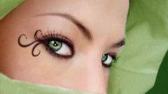 Woman green eyes eye make-up