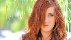 Woman green eyes models redheads FTVGirls magazine Elle 