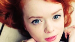 Woman green eyes redheads pale skin Lass-model Julie Kennedy