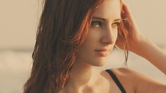 Woman green eyes susan coffey redheads sunbathing