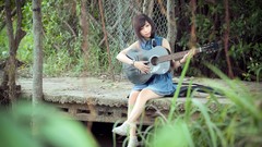 Woman guitars asians acoustic guitars