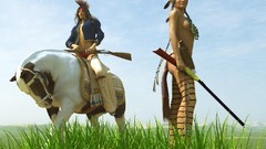 Woman Guns digital art cgi 3D girls cowgirls Native Americans