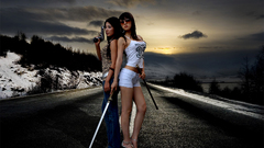 Woman Guns feet sunglasses