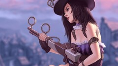 Woman Guns hats Rifles League of Legends artwork video games 