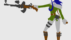 Woman Guns League of Legends Simple Background Caitlyn the 