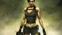 Woman Guns tomb raider lara croft digital art video games Tomb 
