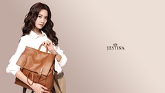 Woman handbag asians brunettes Korean beige background Im YoonA 